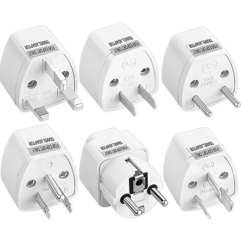 Adaptateur de voyage universel (1/5 pièces) : prise britannique vers prise européenne.
