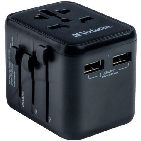 Adaptateur de voyage universel Verbatim UTA-01 2 ports USB 12 W