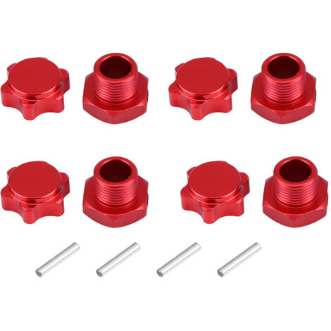 Adaptateur d'écrou anti-poussière 17mm pour moyeux de roue HSP HOBAO TEAM C 1/8 (Rouge)