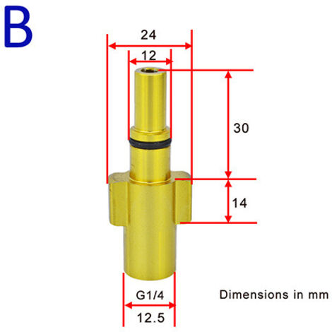 Adaptateur dédié nettoyeur haute pression  Compatible Kärcher, Parkside, Nilfisk, Bosch, Black & Decker, Lavor, Alto, fixation à verrouillage rapide-B