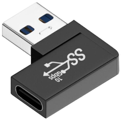 Adaptateur d'extension coudé à 90 degrés USB 3.0 mâle vers Type C femelle USB-C