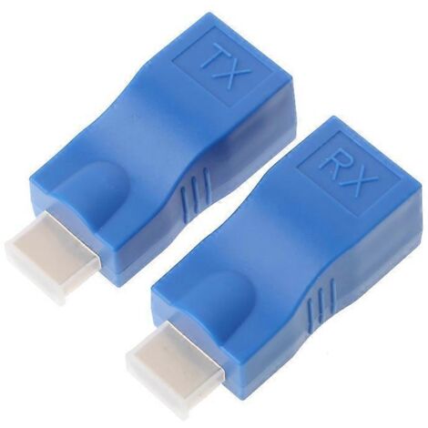 Adaptateur d'extension HDMI TX/RX de 30 m compatible pour la vidéo HD 1080p sur câble Ethernet RJ45 CAT6