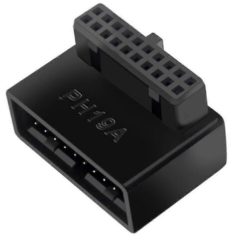Adaptateur d'extension USB 3.0 19/20 broches mâle vers femelle coudé à 90 degrés - A