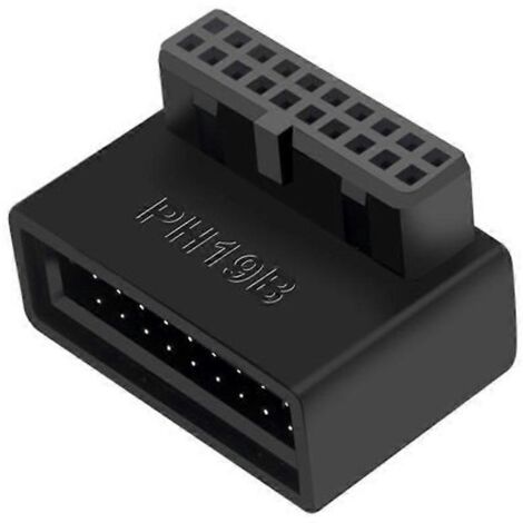Adaptateur d'extension USB 3.0 19/20 broches mâle vers femelle coudé à 90 degrés - B