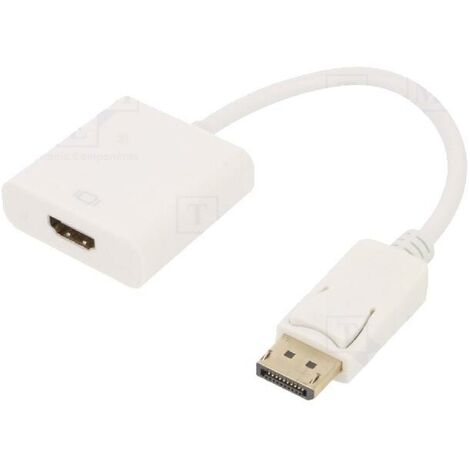 Adaptateur DisplayPort 1.1 DisplayPort prise male vers HDMI femelle 0.1m - Blanc