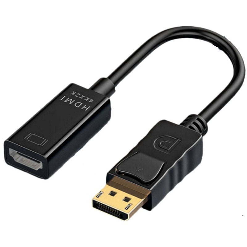 Adaptateur DisplayPort vers HDMI 4K, Adaptateur Unidirectionnel DP 1.2 Mâle vers HDMI 1.4 Femelle, Convertisseur DP vers HDMI, Compatible avec PC TV