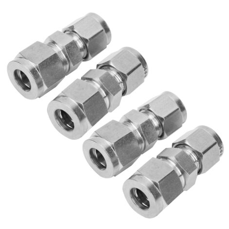 Adaptateur Double Bague en Acier Inoxydable pour Tuyaux 8mm et 10mm - Pack de 4