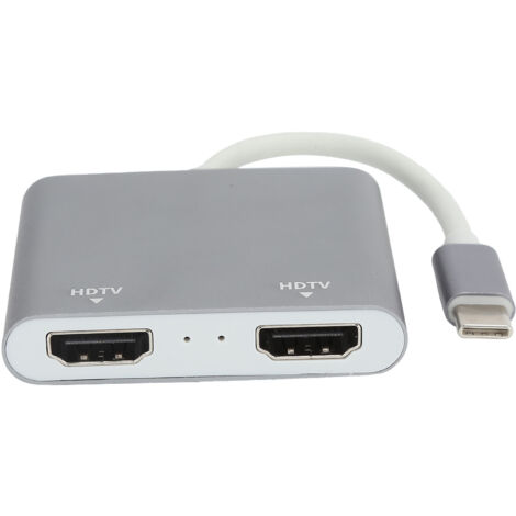 Adaptateur Double HDMI Type‑C pour MacBook Pro 2015‑2018, Convertisseur Vidéo 4K