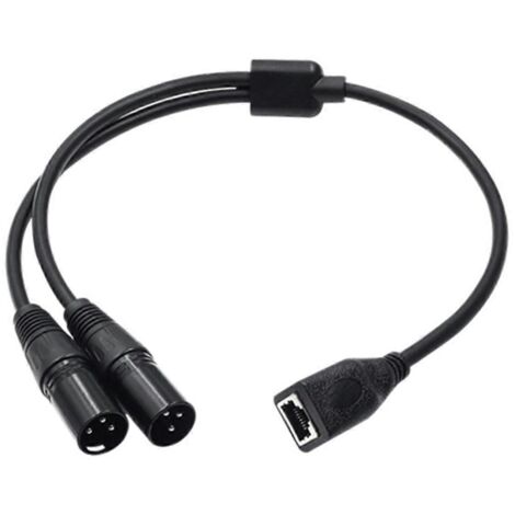 adaptateur double XLR mâle 3 broches vers RJ45, câble DMX RJ45 vers double XLR