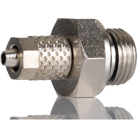 Adaptateur droit fileté hydraulique RS PRO vers Enfichable 4 mm G 1/8 Mâle ( Prix pour Paquet de 5 )