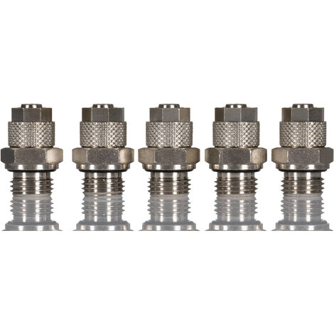 Adaptateur droit fileté hydraulique RS PRO vers Enfichable, 8 mm G 1/4 Mâle ( Prix pour Paquet de 5 )