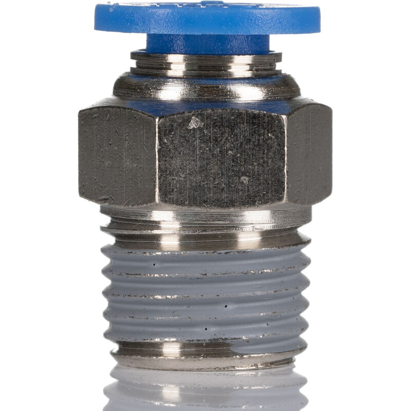 Adaptateur droit fileté hydraulique RS PRO vers Enfichable, 8 mm R 1/8 ( Prix pour Paquet de 10 )