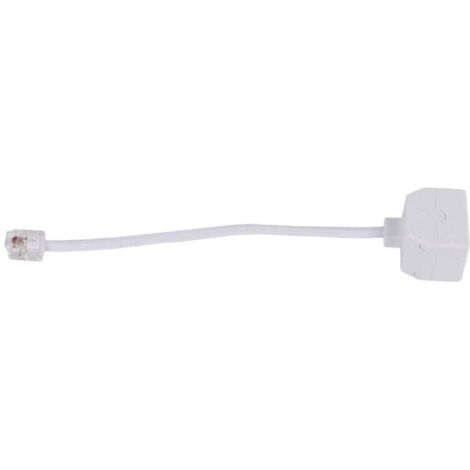 adaptateur du Telephone RJ11 6P4C 1 male a 2 - Blanc