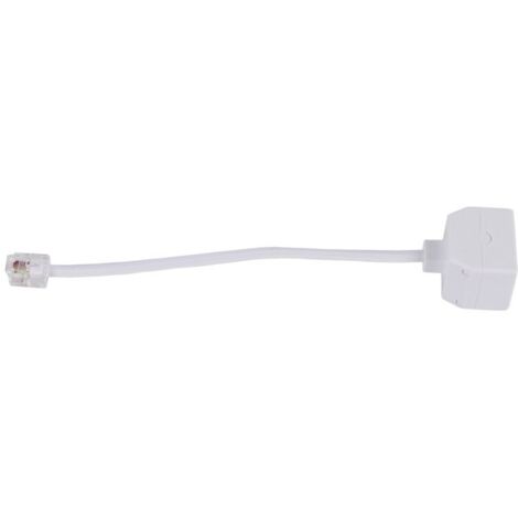 adaptateur du Telephone RJ11 6P4C 1 male a 2 - Blanc