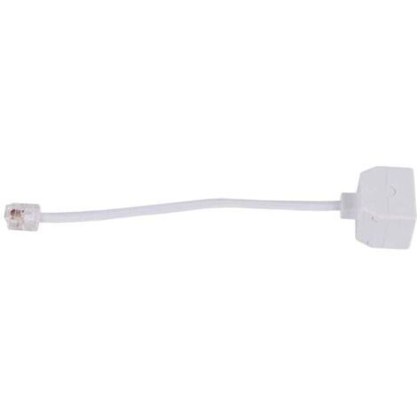 adaptateur du Telephone RJ11 6P4C 1 male a 2 - Blanc