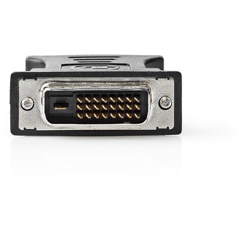 Adaptateur VGA, VGA Mâle, DVI-I 24+5 Broches Femelle, Plaqué nickel, Droit, ABS / Métal, Noir