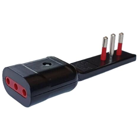 Adaptateur simple fiche italienne 2P+T 10A S11 prise italienne/allemande  2P+T 10A P30