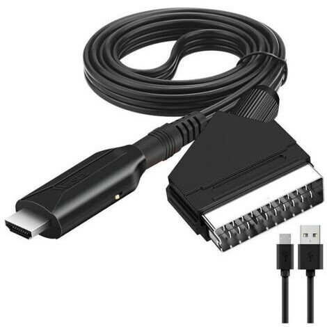 Adaptateur électrique,Câble péritel vers HDMI-Adaptateur péritel vers HDMI-Convertisseur audio vidéo péritel tout en un vers HDMI 1080p/720p