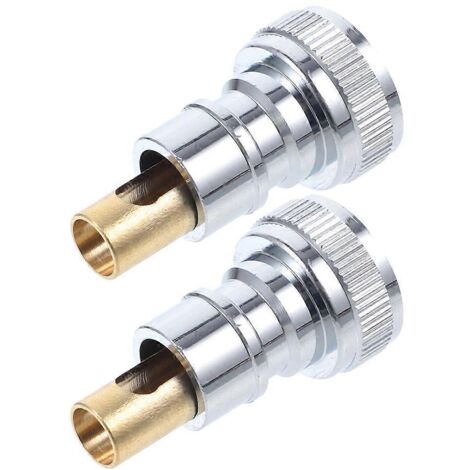 Adaptateur en cuivre à connexion rapide pour robinet avec raccord à enclenchement et fermeture automatique (2 pièces)