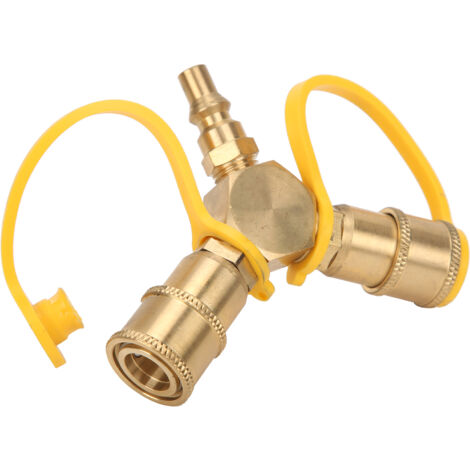 Adaptateur en Y à raccord rapide 1/4" NPT pour propane - Diviseur 2 voies pour branchement double