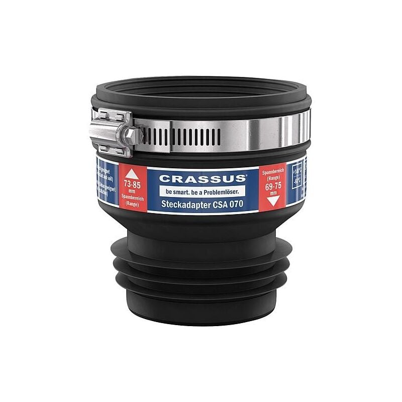 Crassus - Adaptateur enfichable csa 070 plage serrage 73-85 x 69-75mm tpe, T-max: +140°C