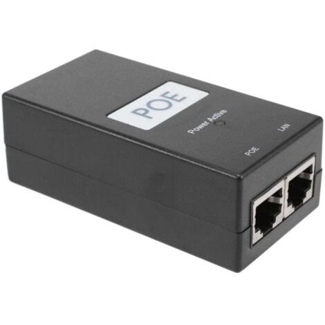 Adaptateur Ethernet Injecteur Alimentation PoE 24V 0.5A pour Caméra IP Surveillance CCTV