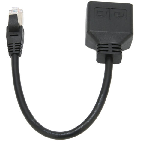Adaptateur Ethernet RJ45 1 vers 2 Ports, Splitter de Connexion Haute Performance pour Réseaux CAT7, Câble d'Extension