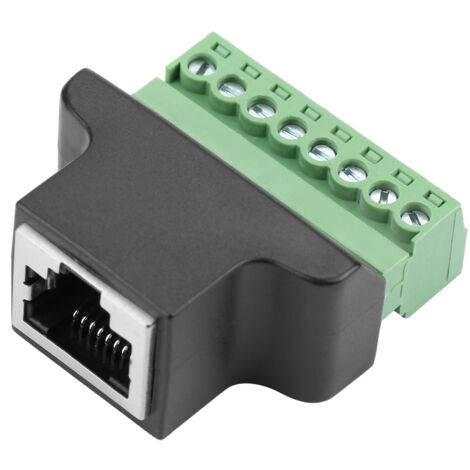 Adaptateur Ethernet RJ45 Femelle vers Bornier à Vis 8 Pins pour CCTV DVR