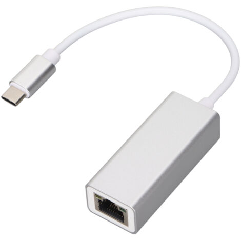 Adaptateur Ethernet USB-C vers RJ45 Argent, Connexion Stable pour MacBook Pro, Galaxy S9/S8/Note 9, 1000 Mo/s