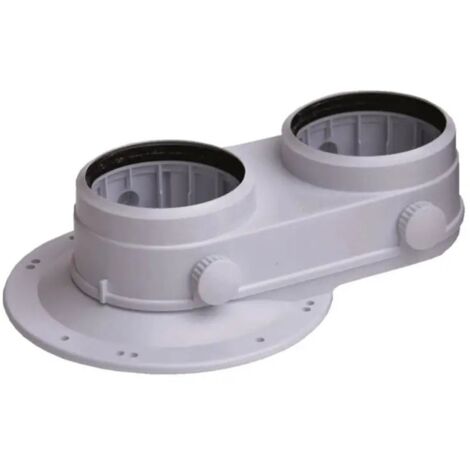 Adaptateur excentrique 80-80 avec prise d'analyse pour chaudières à condensation Saunier Duval