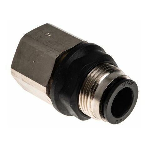 Adaptateur filetage à tube de traversée Legris LF3000 vers Enfichable, 12 mm G 1/2 Femelle ( Prix pour Paquet de 2 )