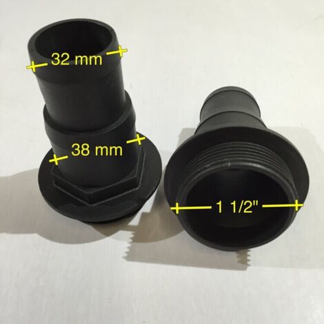 Adaptateur Fileté 32/38 mm pour Pompe à Sable SPS – Noir – Compatible SPS100, SPS75, SPS50, SPS25