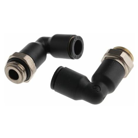Adaptateur fileté coudé Legris LF3000 vers Enfichable, 8 mm G 1/4 Mâle ( Prix pour Paquet de 5 )