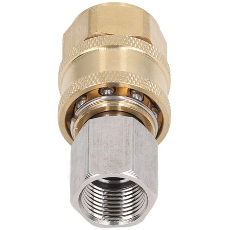 Adaptateur Haute Pression 5000PSI pour Nettoyeur Haute Pression, Raccord Rapide G3/8 Mâle/Femelle avec Bouchon de Protection