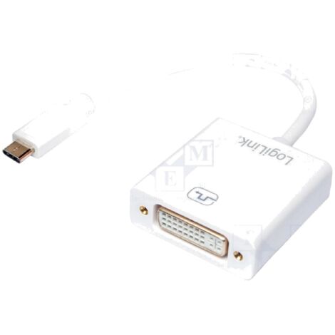 Adaptateur HDCP 1.3 USB 3.0 DVI-I -24+5- femelle USB C prise male 0.14m - Blanc