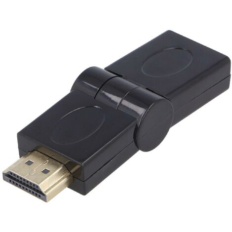 Adaptateur HDMI 1.4 male vers HDMI 1.4 Male mobile 90 degres noir