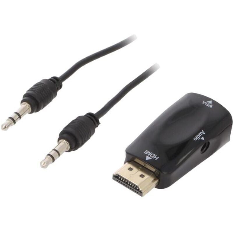 Adaptateur hdmi 1.4 prise male D-Sub 15pin hd femelle Jack 3.5mm femelle Full hd - sac