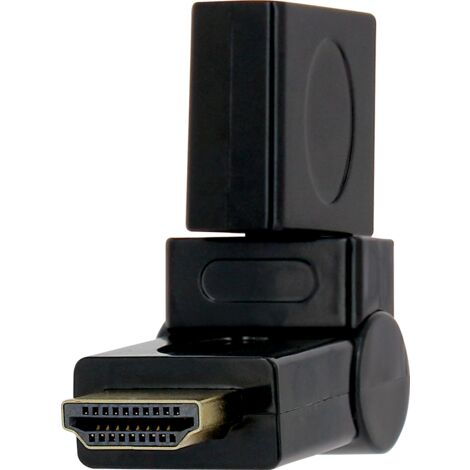 Adaptateur HDMI Articulé 360° Mâle / Femelle Gold - Câble TV Compatible 4K & 3D