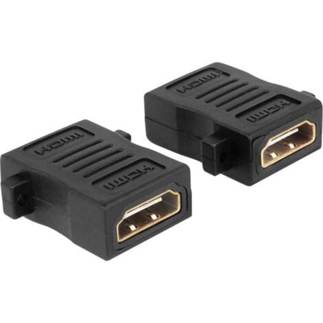 Adaptateur HDMI Delock 65509 [1x HDMI femelle - 1x HDMI femelle] noir vissable, contacts dorés