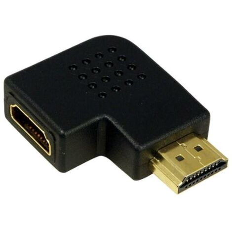 Adaptateur HDMI femelle HDMI prise male 90o - Noir