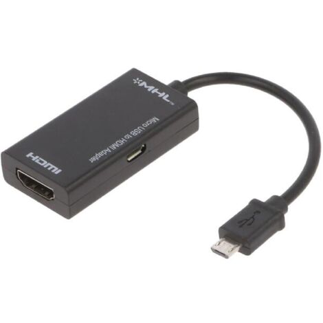 Adaptateur HDMI femelle port USB B micro USB B micro prise 0.14 sert le 3D de resolution jusqu'a 1080p - Noir