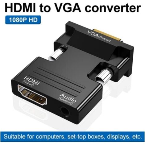 Adaptateur HDMI femelle vers VGA mâle avec sortie audio AUX