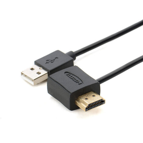 Adaptateur HDMI mâle vers femelle avec interface USB et câble adaptateur d'alimentation auxiliaire  câble d'extension HDMI avec interface USB.