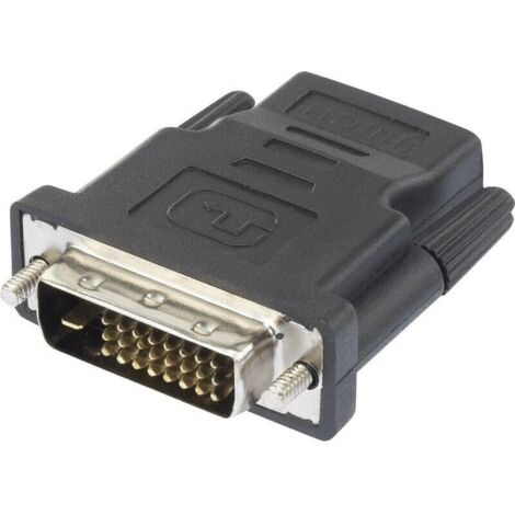 Adaptateur HDMI vers DVI mâle – RF-4212228, noir, 1 pièce, connectique 24+1 broches, compatible HDMI femelle / DVI mâle