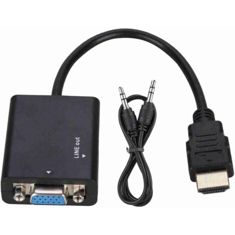 Adaptateur HDMI Vers VGA 1080P avec Cable USB et Audio 3.5mm