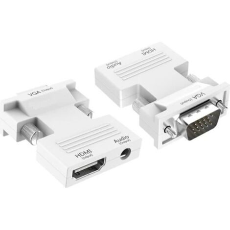 Adaptateur HDMI vers VGA - Non spécifié - 1080P - Audio intégré - Plug and Play - Compact