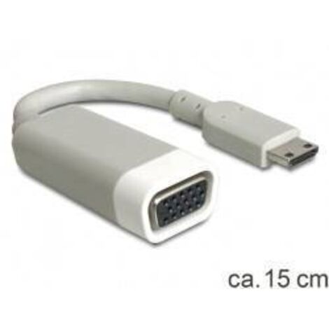 Adaptateur HDMI, VGA Delock 65471 [1x HDMI mâle C mini - 1x VGA femelle] 15.00 cm blanc D40299