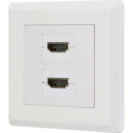 Adaptateur HDMI Y-splitter 2 entrées / 2 sorties, contacts dorés, blanc – Modèle RF-4724258