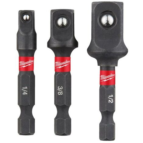 Adaptateur Hexagonal Shockwave Impact Douilles 1/2 1/4 3/8 Milwaukee