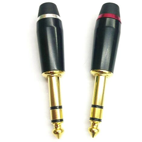 Adaptateur HiFi plaqué or 3,5 mm femelle symétrique vers 6,35 mm TRS mâle 1/4"